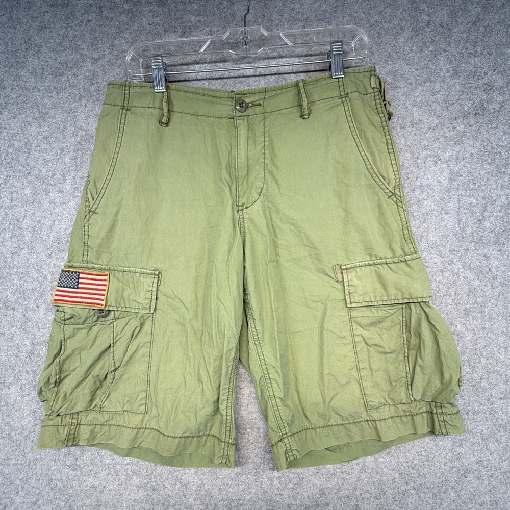 Ralph Lauren USA Flag Shorts Mens Size 31 Denim & Supply Cargo Green